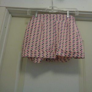 KAWAII LOLITA  SILKY PEACHY PINK BLACK TRIANGLES SLEEP SHORTS M